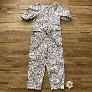 Zara Belted Floral‎ Jumpsuit Size 8